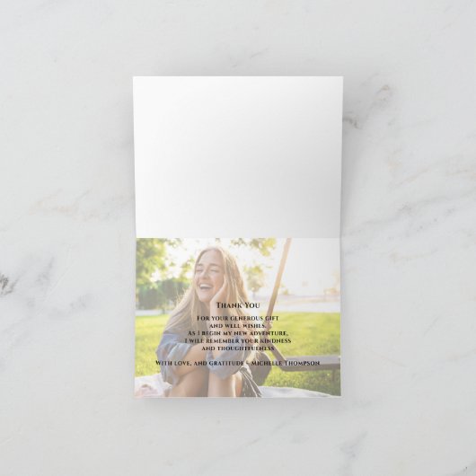 モダン卒業写真カスタム サンキューカード (内部)