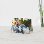 モダン卒業写真カスタム サンキューカード (正面)