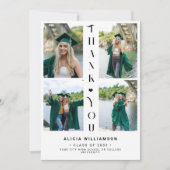 モダン卒業写真コラージュ感謝してい卒業 カード (正面)