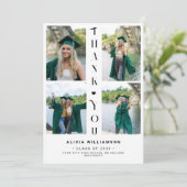 モダン卒業写真コラージュ感謝してい卒業 カード (スタンド正面)