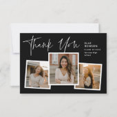 モダン卒業写真コラージュ サンキューカード (正面)