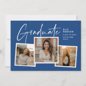 モダン卒業写真コラージュ 招待状 (正面)