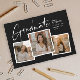モダン卒業写真コラージュ 招待状