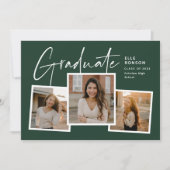 モダン卒業写真コラージュ 招待状 (正面)