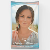 モダン卒業写真スタイリッシュ額卒業会 横断幕 (縦)