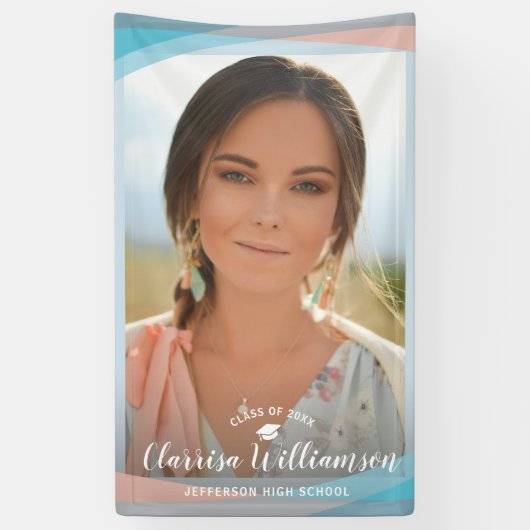 モダン卒業写真スタイリッシュ額卒業会 横断幕 (縦)
