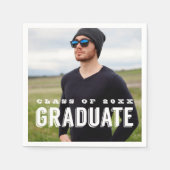 モダン卒業写真パーソナライズされた卒業 スタンダードカクテルナプキン (正面)