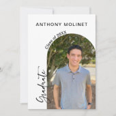 モダン卒業写真パーティー 招待状 (正面)