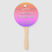 モダン卒業写真ピンクパープル卒業 ハンドファン (裏面)