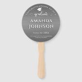 モダン卒業写真メタリックグレー卒業 ハンドファン (裏面)