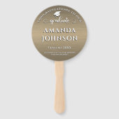 モダン卒業写真メタリックブラウン ハンドファン (裏面)