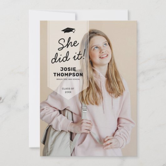 モダン卒業写真卒業 案内状 (正面)