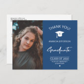 モダン卒業写真感謝してい卒後 ポストカード (正面/裏面)