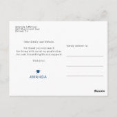 モダン卒業写真感謝してい卒後 ポストカード (裏面)