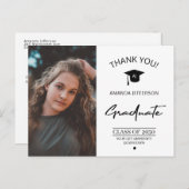 モダン卒業写真感謝してい卒後 ポストカード (正面/裏面)