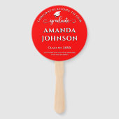 モダン卒業写真赤卒業 ハンドファン (裏面)