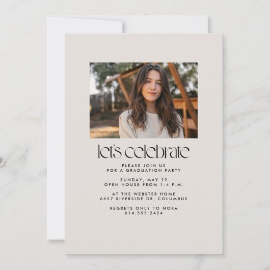 モダン卒業写真 招待状 (裏面)