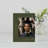 モダン卒業写真 箔招待状ポストカード (立ち正面)