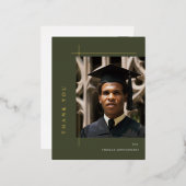 モダン卒業写真 箔招待状ポストカード (正面/裏面)