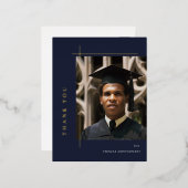 モダン卒業写真 箔招待状ポストカード (正面/裏面)