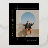 モダン卒業写真 箔招待状 (正面)