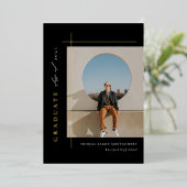 モダン卒業写真 箔招待状 (立ち正面)