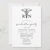 モダン卒業写真RNナース卒業パーティー 招待状 (裏面)