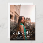 モダン卒業写真RNナース卒業パーティー 招待状 (正面/裏面)