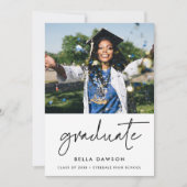 モダン卒業式のミニマル 案内状 (正面)