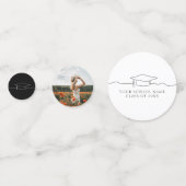 モダン卒業式キャップラインアートフォト コンフェッティ (正面)