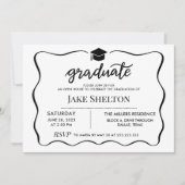 モダン卒業式ハットオープンハウス 招待状 (正面)