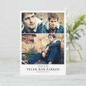 モダン卒業式ミニマル3写真のお知らせ 招待状 (スタンド正面)