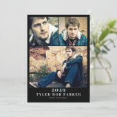 モダン卒業式ミニマル3写真のお知らせ 招待状 (スタンド正面)