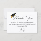 モダン卒業式3枚フォトコラージュミニマル サンキューカード (裏面)