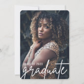 モダン卒業書台本 |写真パーティー 招待状 (裏面)