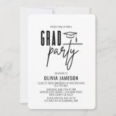 モダン卒業書台本 |写真パーティー 招待状 (正面)