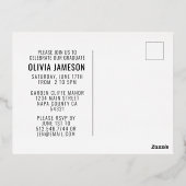 モダン卒業書台本 |写真パーティー 箔招待状ポストカード (裏面)