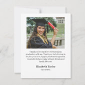 モダン卒業生のシンプル写真卒業 サンキューカード (裏面)