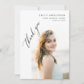 モダン卒業生のシンプル写真卒業 サンキューカード (正面)