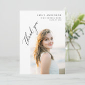 モダン卒業生のシンプル写真卒業 サンキューカード (スタンド正面)