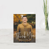 モダン卒業生のシンプル写真卒業 サンキューカード (正面)