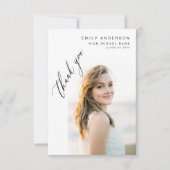 モダン卒業生のシンプル写真卒業 サンキューカード (正面)