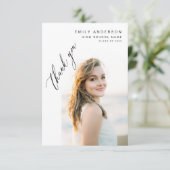 モダン卒業生のシンプル写真卒業 サンキューカード (スタンド正面)