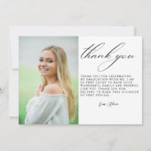 モダン卒業生のシンプル写真卒業 サンキューカード (裏面)