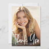 モダン卒業生のシンプル写真卒業 サンキューカード (正面)