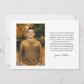 モダン卒業生のシンプル写真卒業 サンキューカード (裏面)