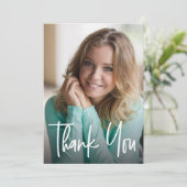 モダン卒業生のシンプル写真卒業 サンキューカード (スタンド正面)
