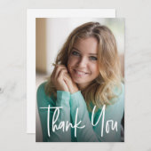 モダン卒業生のシンプル写真卒業 サンキューカード (正面/裏面)
