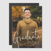 モダン卒業生のシンプル写真卒業 マグネット招待状 (正面/裏面)