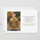 モダン卒業生のシンプル写真卒業 招待状 (裏面)